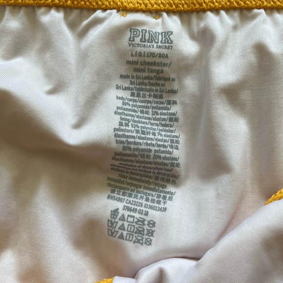 Victoria's Secret swim set PINK Ribbed Lace-Up Racerback Triangle cheekster, szL - Picture 3 of 8